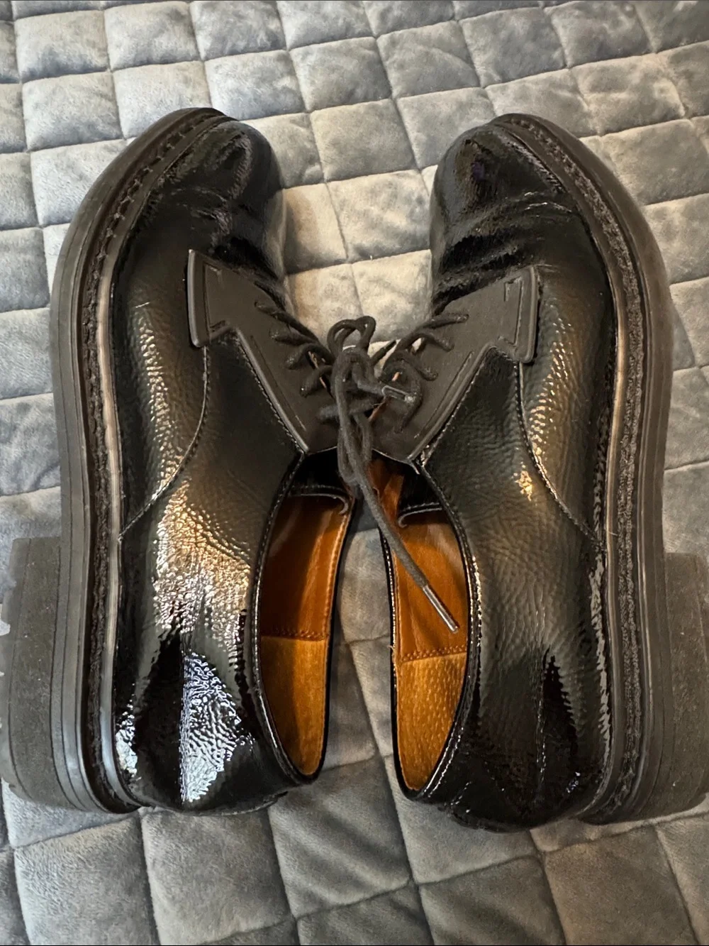 Franco Sarto Black Patent Derby Oxfords